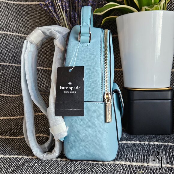 #10 Kate Spade Schuyler Mini Backpack and Wristlet – Smoky Blue - Picture 8 of 16